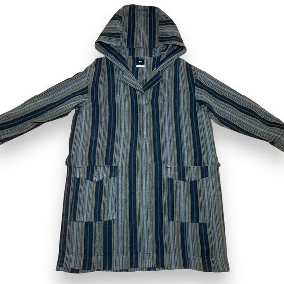 Urban Outfitters BDG Multicolor Stripe Oversized Lagenlook Hooded Jacket Size S - Picture 5 of 12